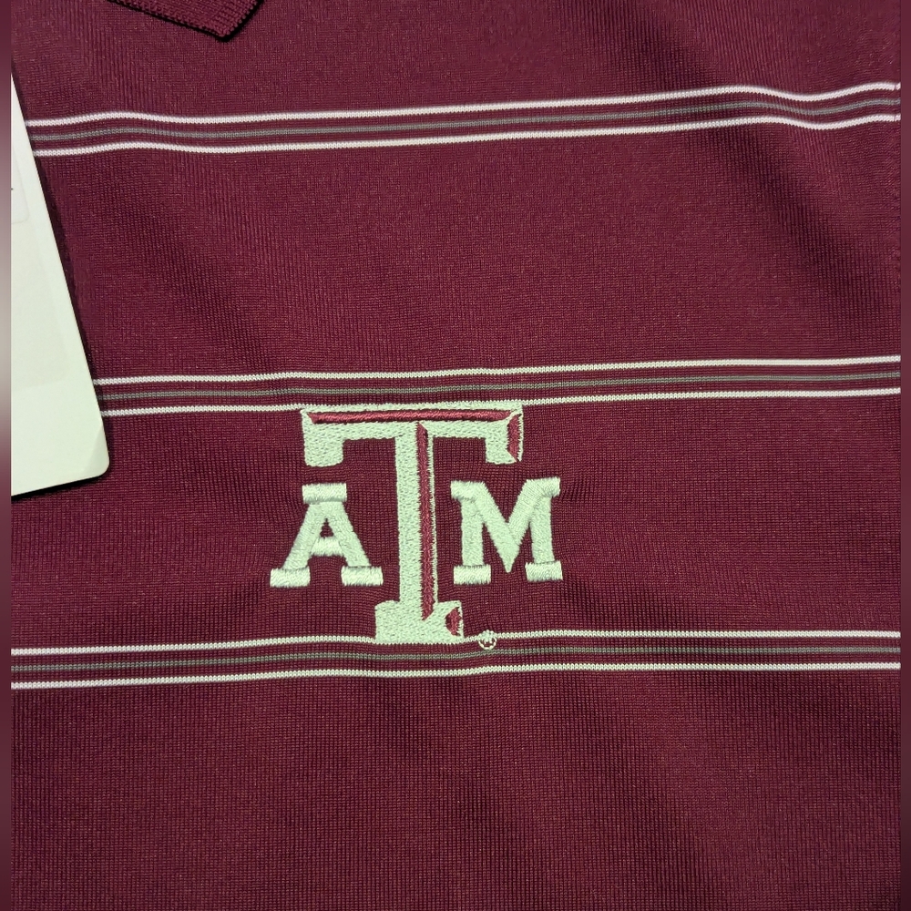 NWT- Texas A&M L Striped Performance Polo Shirt - Picture 4 of 10